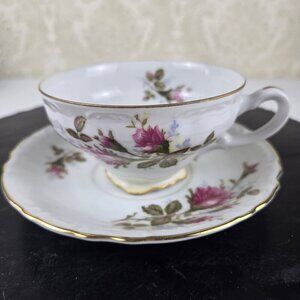 Royal Rose Fine China Teacup and Saucer Pink Rose Pattern Vintage Made in Japan